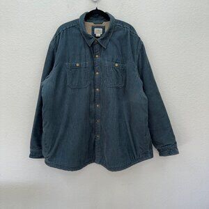 LL Bean 1912 Heritage Sherpa Lined Corduroy Snap Shirt Jac 511554 Mens size XXXL